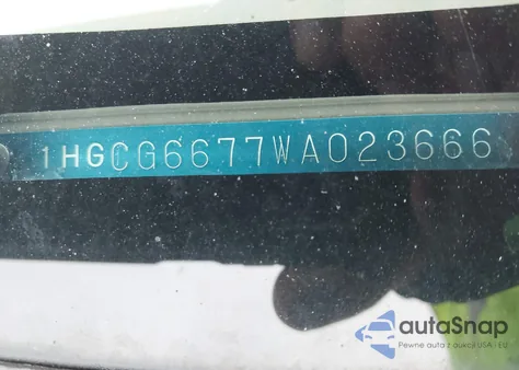 1998 Honda Accord Ex from USA, damaged, VIN 1HGCG6677WA023666
